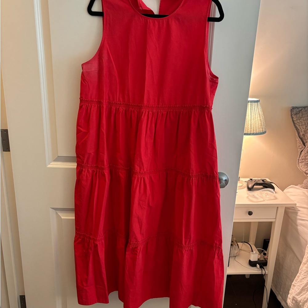 Madewell Bold Red Sleeveless Maxi Dress